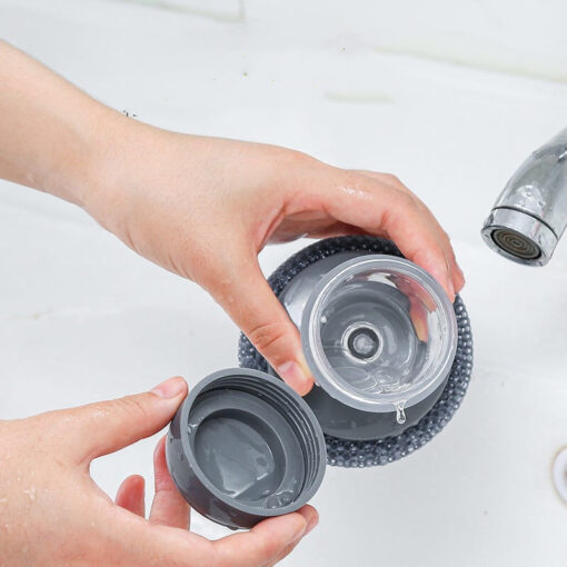 Kitchen Soap Dispensing Palm Brush Cleaner Push-type Brush Kitchen Detergent Tools - Image 6