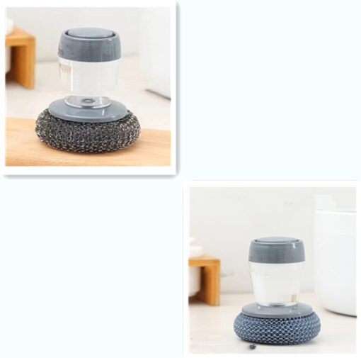 Kitchen Soap Dispensing Palm Brush Cleaner Push-type Brush Kitchen Detergent Tools - Image 7