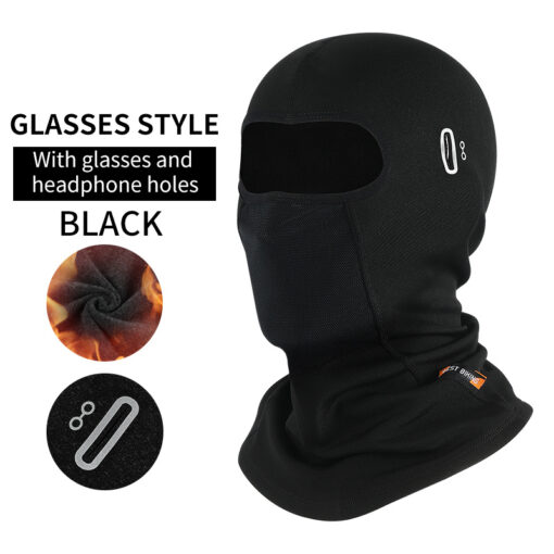 Ski Fleece With Glasses Hole Motorcycle Headgear Bicycle Mask - Image 3