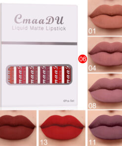 6 Boxes Of Matte Non-stick Cup Waterproof Lipstick Long Lasting Lip Gloss