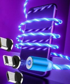 Compatible with Apple, Flowing Ligh Magnetic Streamer Data Line Cable for Iphone Android Typec