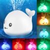 Baby Cute Cartoon Whale Floating Spraying Water Bath Toys With Light Music LED Light Baby Toys