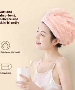 Wave Pattern Hair-drying Cap Towel Thick Soft And Strong
