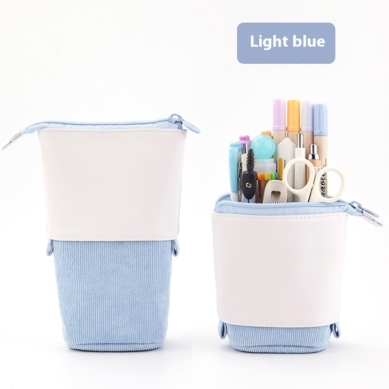 Corduroy Drop-down Telescopic Creative Simple Stationery Case - Image 4